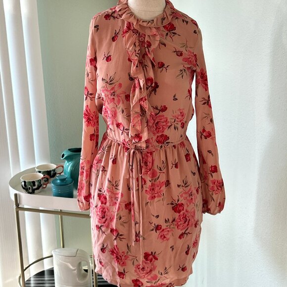 NWT REBECCA TAYLOR ~ ROSE GARDEN TUNIC DRESS ~ 2 ~ SILK ~ POCKETS ~ $375 - Picture 2 of 11